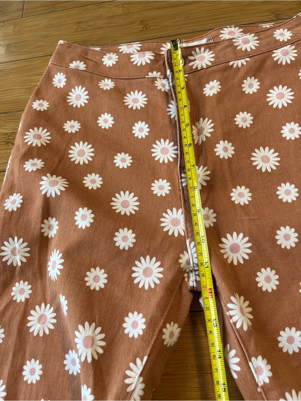 Altar'd State High Rise Daisy Print Super Flare Jeans 70s Inspired - Picture 7 of 12